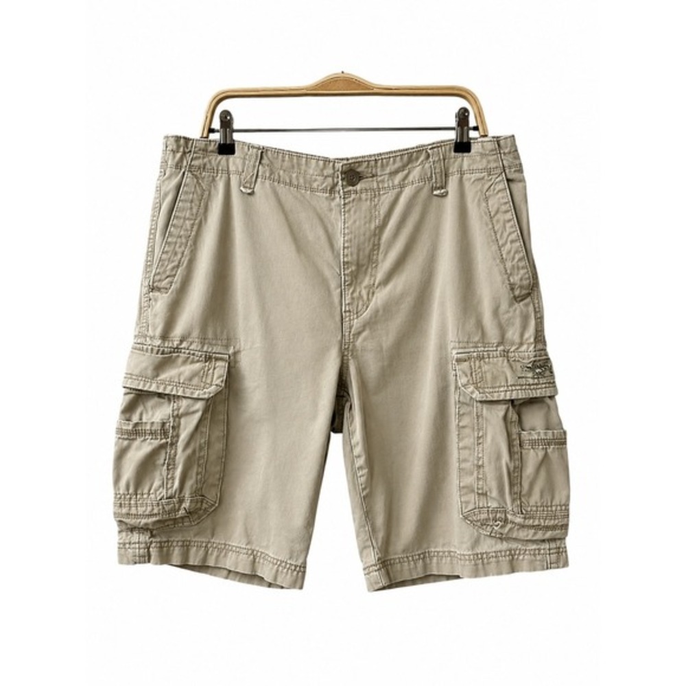 Union Bay Y2K Cargo Shorts Men‎ Size 36 Khaki Stone Utility Baggy 90s Streetwear